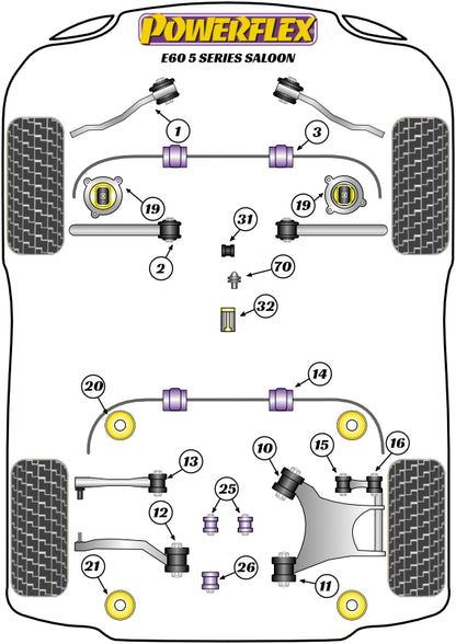 Powerflex diagram for the 5 Series E60 Saloon: this part is position 25