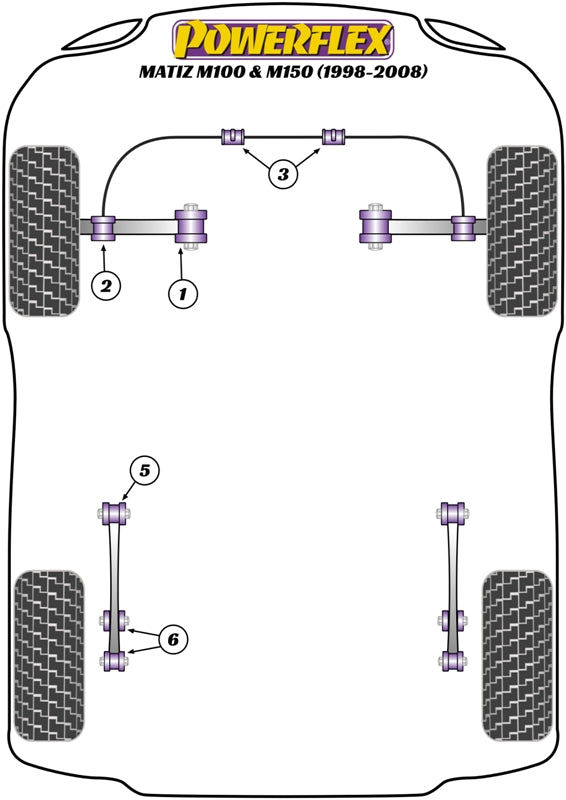 Powerflex diagram for the Matiz M100 & M150: this part is position 5