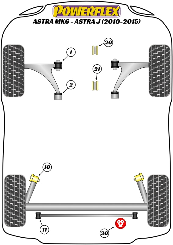 Powerflex diagram for the Astra MK6 - Astra J: this part is position 10