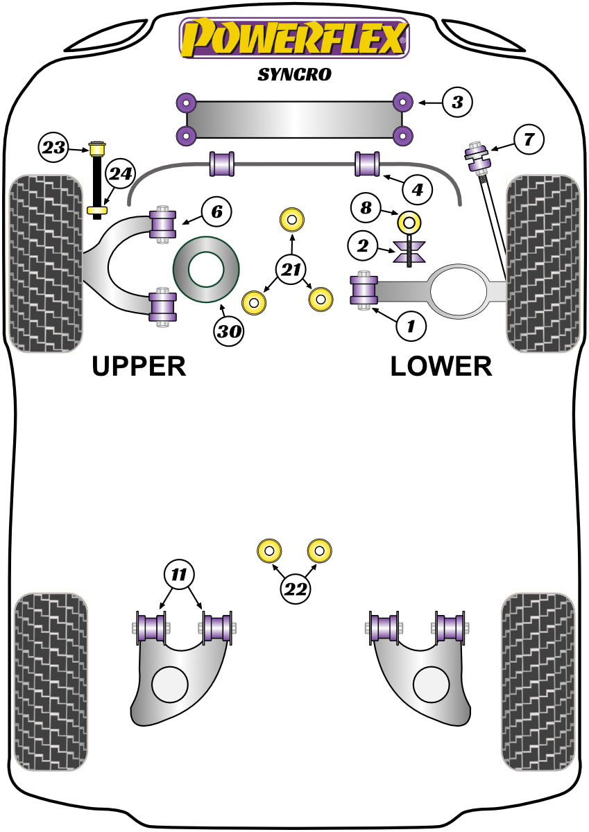 Powerflex diagram for the Transporter Models Syncro: this part is position 22
