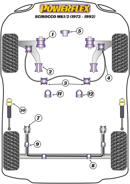 Powerflex diagram for the Scirocco MK1/2: this part is position 7
