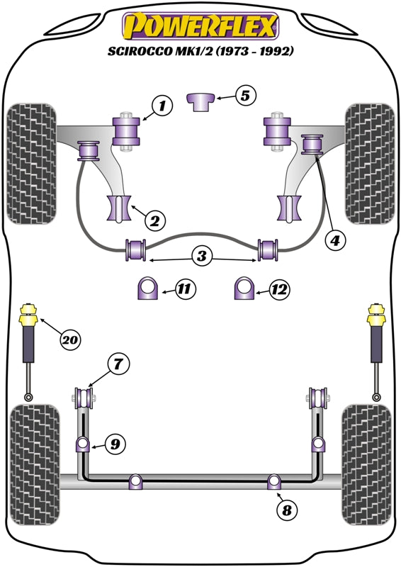 Powerflex diagram for the Scirocco MK1/2: this part is position 8