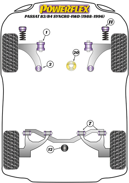 Powerflex diagram for the Passat B3/B4 Syncro 4WD: this part is position 12