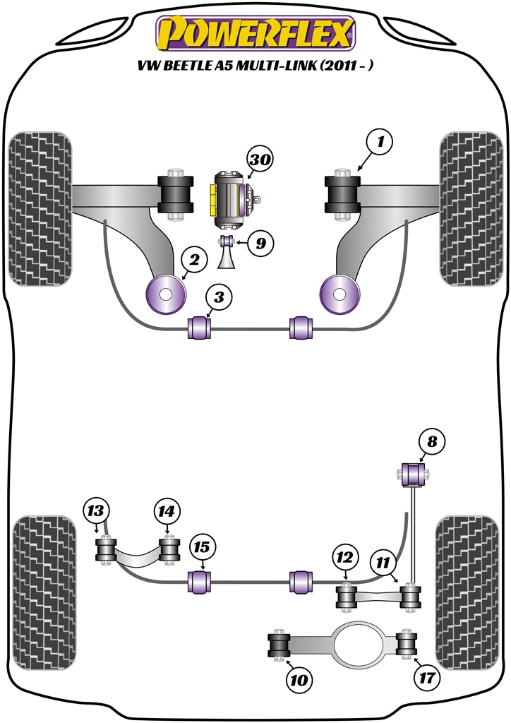 Powerflex diagram for the Beetle A5 Multi-Link: this part is position 15