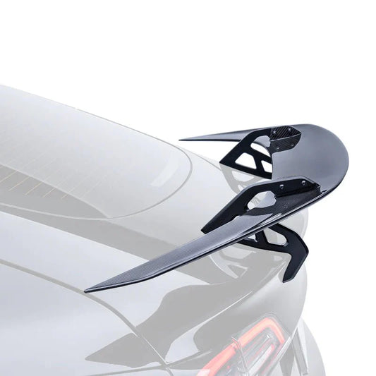 Tesla Model 3 Pre - Preg Carbon Fibre AT - S Swan Neck Rear Wing by Adro (2017+) - | Rear Wings | FD Racing