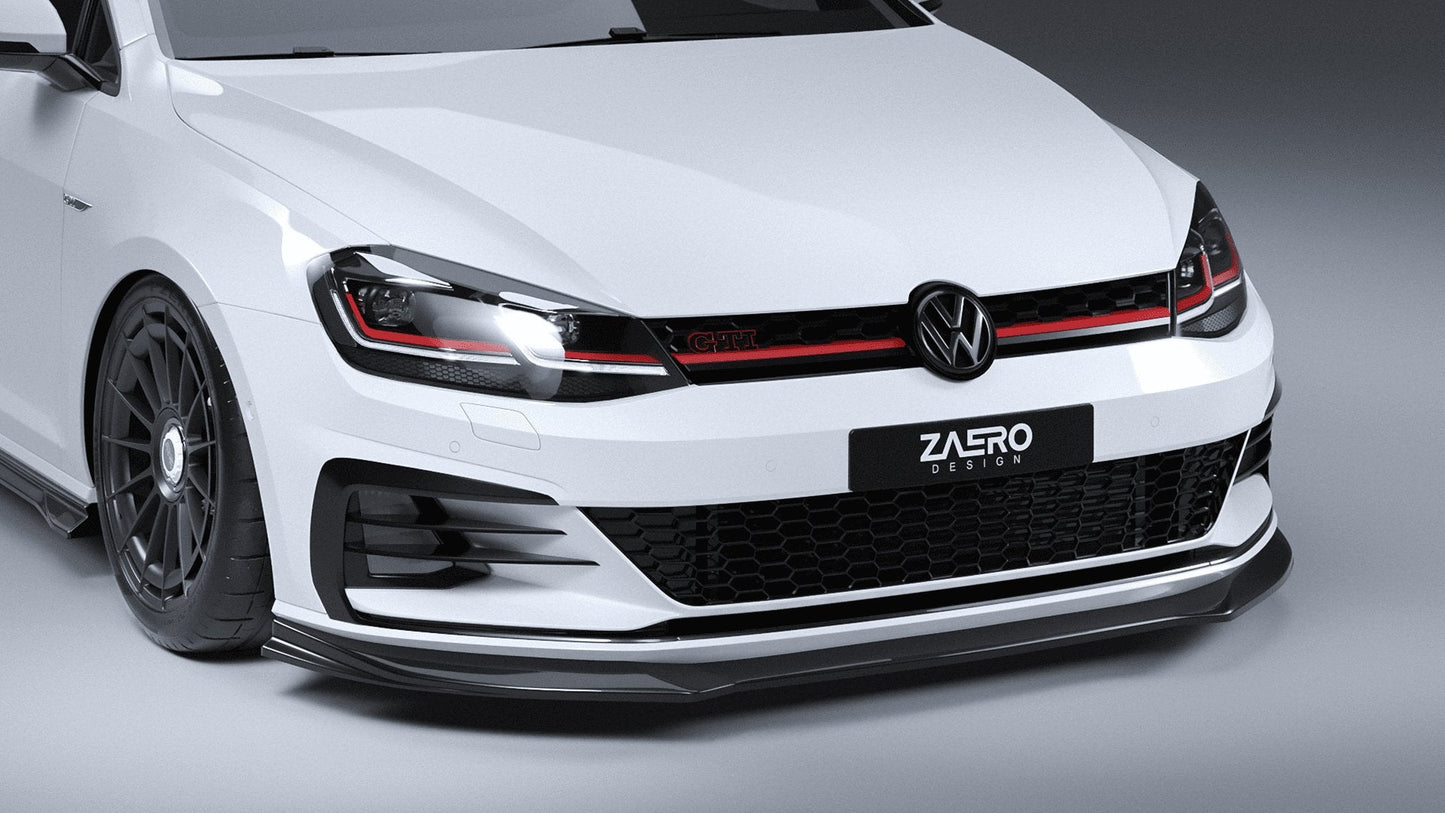 ZAERO EVO-1 Gloss Black Front Splitter for VW Golf | Volkswagen Golf
