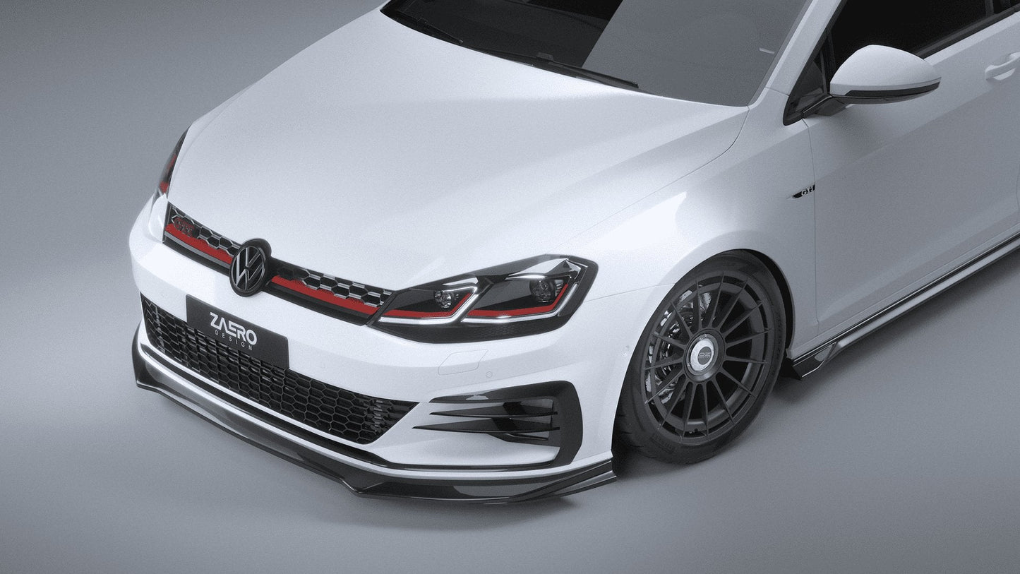 ZAERO EVO-1 Gloss Black Front Splitter for VW Golf | Volkswagen Golf