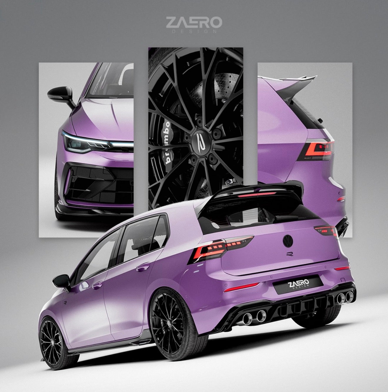 ZAERO EVO-1 Body Kit Gloss Black – VW Golf R Mk8.5 2024+