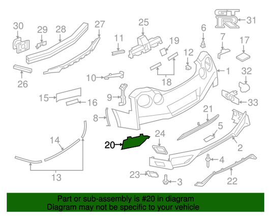 OEM Nissan Rear Bumper Guard | PN - 85064-6AV0A | GTR 2017-2022