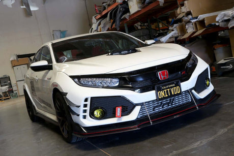 APR Carbon Fiber Front Bumper Canards - Honda Type R 2017 - up