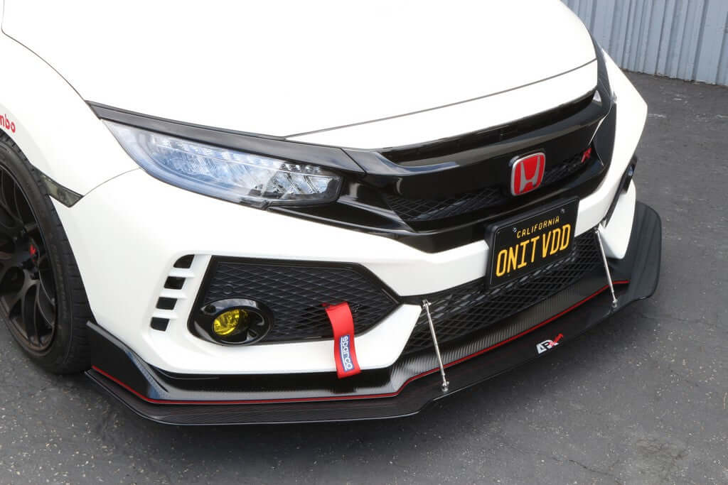 APR Carbon Fiber Wind Splitter With Rods - Honda Civic Type R W/ Factory airdam 2017 - up