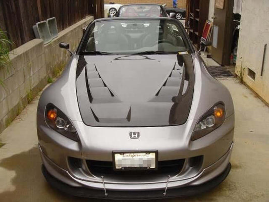 APR Carbon Fiber Wind Splitter With Rods - Honda S2000 With Factory Lip ( AP2) 2004 - 2009