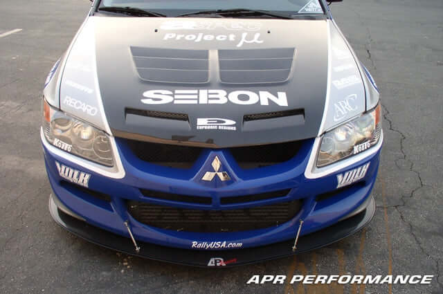APR Carbon Fiber Wind Splitter With Rods - Mitsubishi EVO 8 2003 - 2005