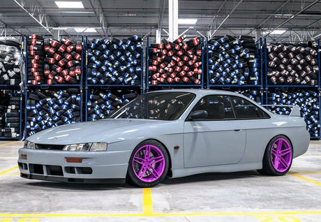 VR Forged D10 Wheel Package Nissan 240SX S13 S14 17x9.5 +12 | 18x10.5 +12 Drift Spec Fluorescent Pink - FD Racing