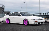 VR Forged D10 Wheel Package Nissan 240SX S13 S14 17x9 +22 | 18x9.5 +12 Drift Spec Fluorescent Pink - FD Racing