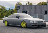 VR Forged D10 Wheel Package Nissan 240SX S13 S14 17x9.5 +12 | 18x9.5 +22 Drift Spec Highlighter Yellow - FD Racing