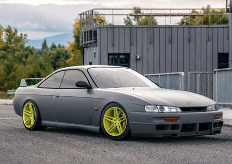 VR Forged D10 Wheel Package Nissan 240SX S13 S14 17x9.5 +12 | 18x10.5 +12 Drift Spec Highlighter Yellow - FD Racing