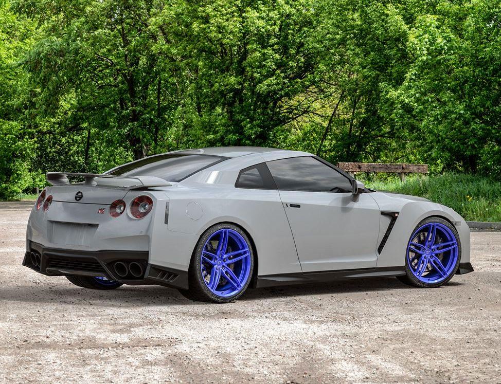 VR Forged D10 Wheel Package Nissan GT-R 20x10 20x12 Dark Blue - FD Racing