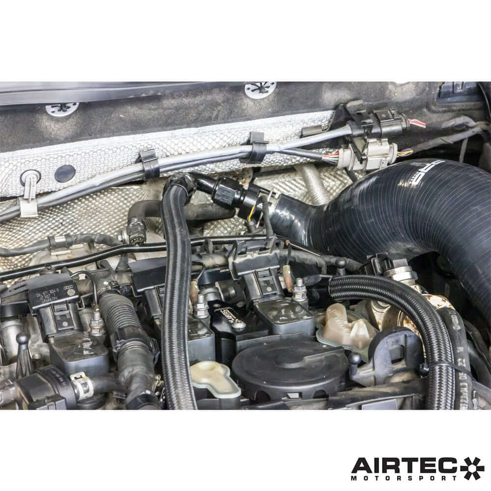 Complete overview of the AIRTEC Motorsport Catch Can Kit set for VW Golf R MK7