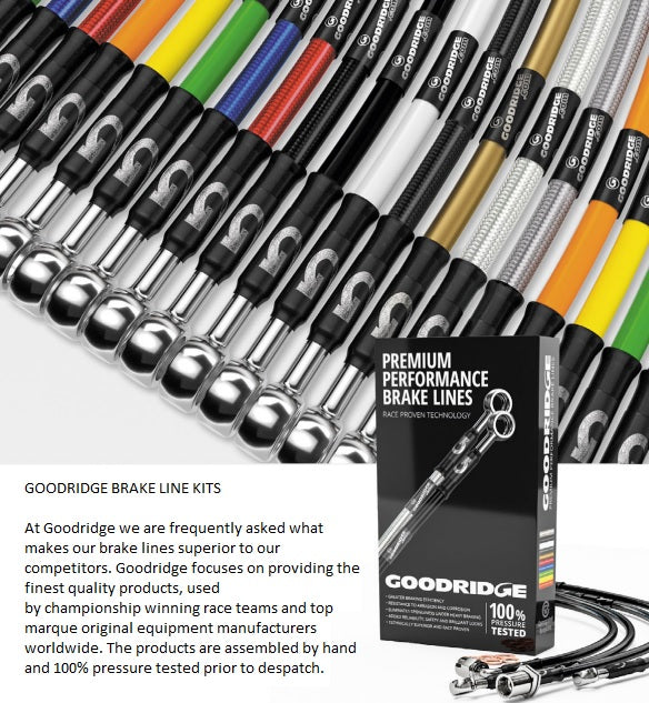 Goodridge Stainless Steel Brake Hose Kit - Audi A3 Sportback 1.8 TFSI 8VA / 8VF model PR No. 0N4 multilink axle