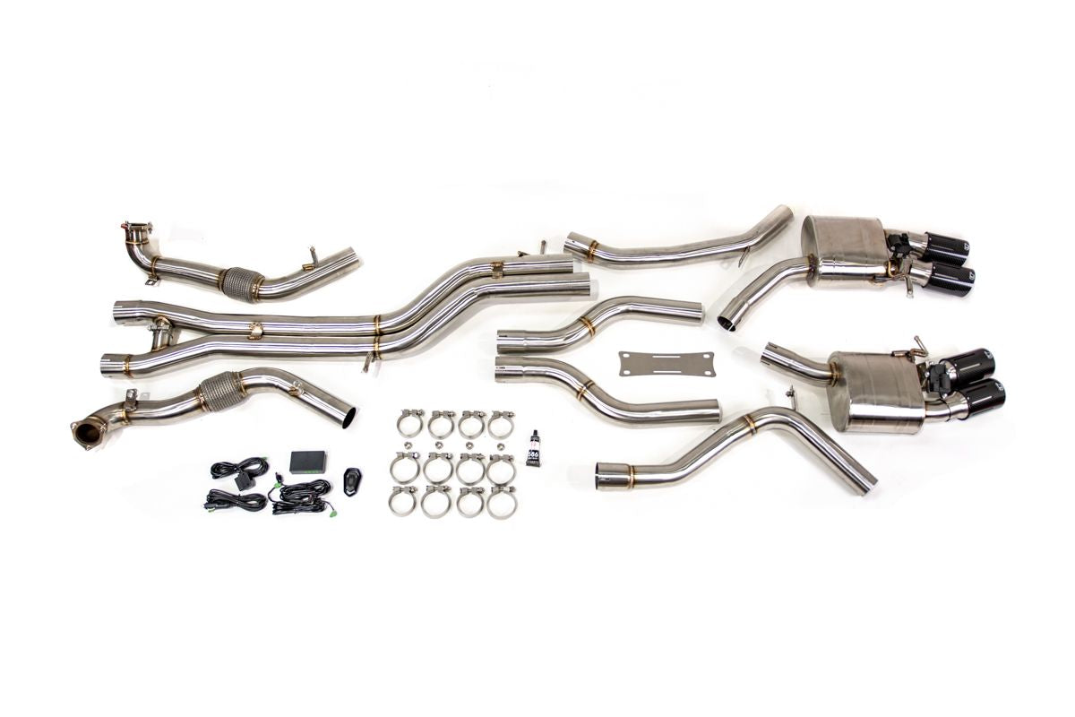 VR Performance Audi S4 S5 B9 Stainless Valvetronic Exhaust System with Carbon Tips - FD Racing