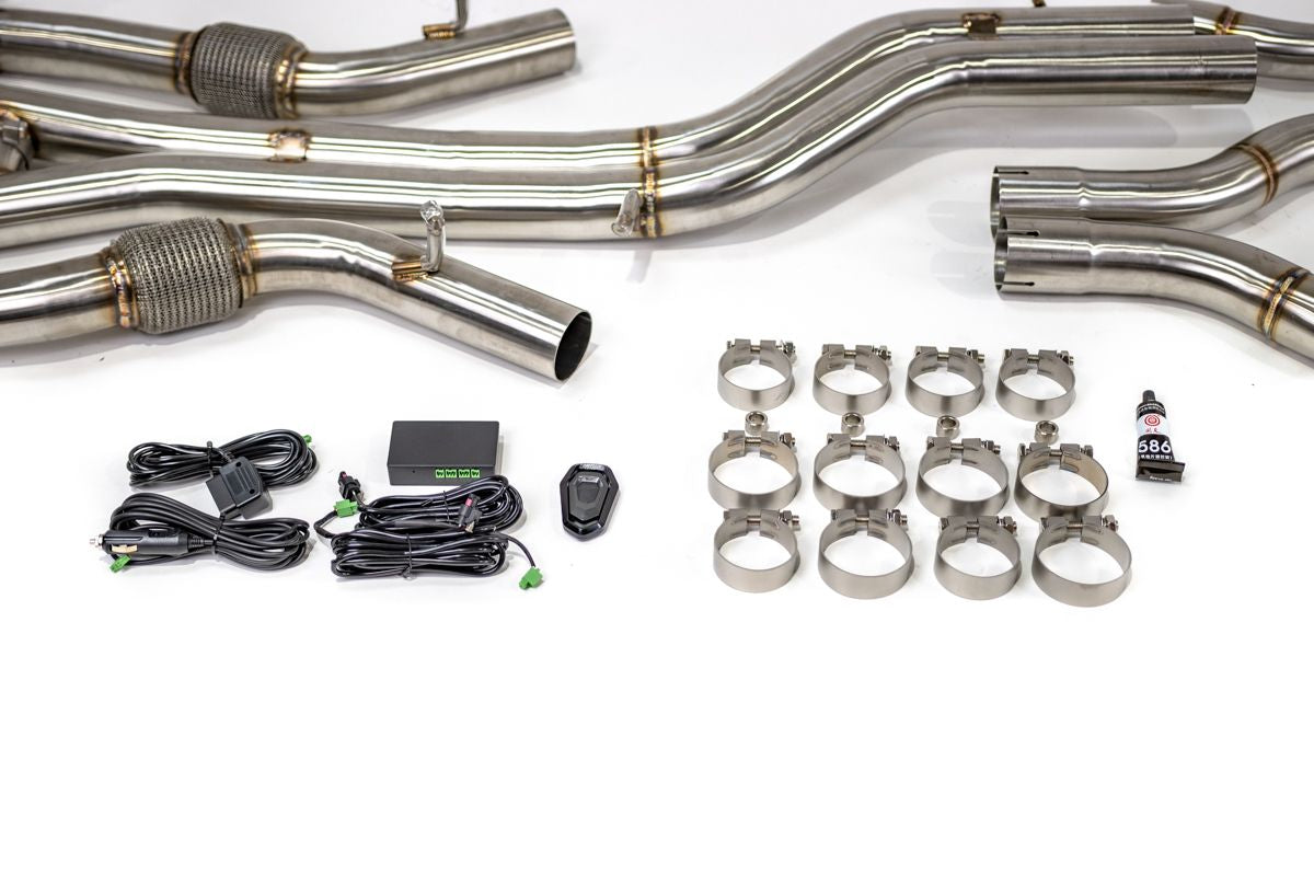 VR Performance Audi S4 S5 B9 Stainless Valvetronic Exhaust System with Carbon Tips - FD Racing