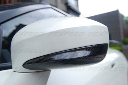 Rexpeed Nissan GTR Carbon Fibre mirror cover in Gloss